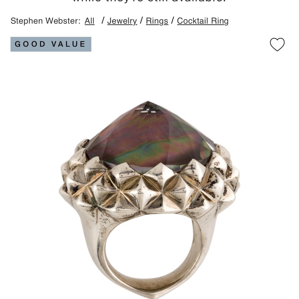 Elegant Silver Statement Ring Stephen Webster - Picture 7 of 7